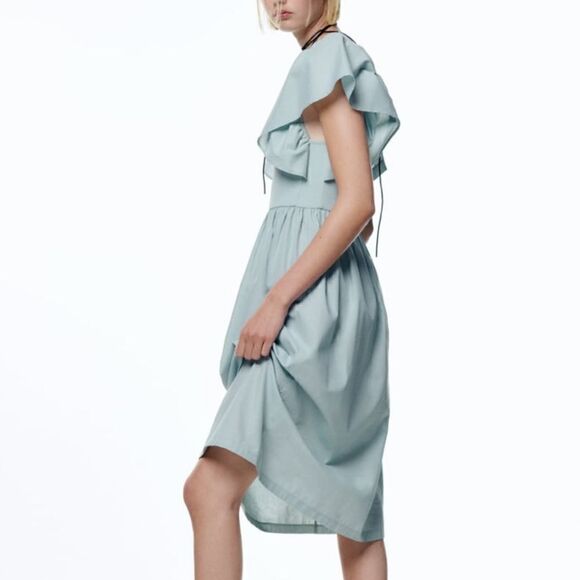 NWT Zara Ruffled Sleeve Dress - Picture 8 of 13